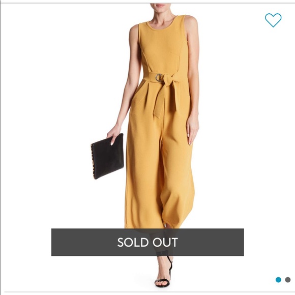 Romeo & Juliet Couture Pants - Romeo and Juliet Mustard Belted Jumpsuit